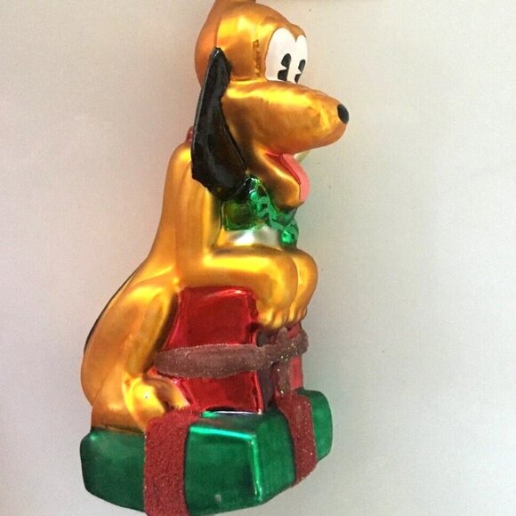 ✨ NEW Authentic Christopher Radko Disney Noel PLUTO Gift Blown Glass Ornament ✨ - Picture 8 of 10